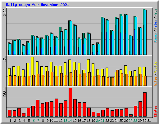 Daily usage for November 2021