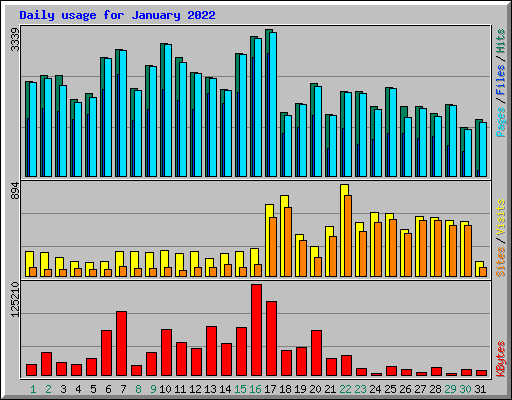 Daily usage for January 2022