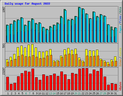 Daily usage for August 2022