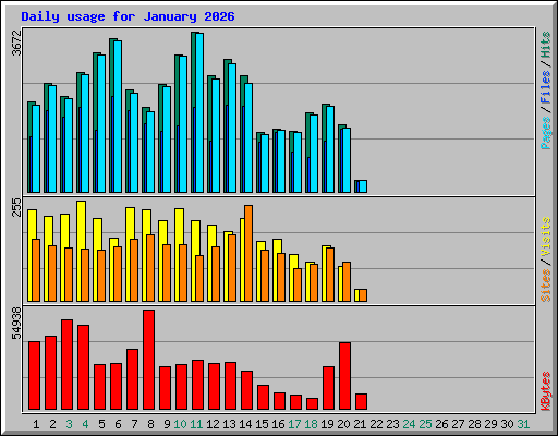 Daily usage for January 2026