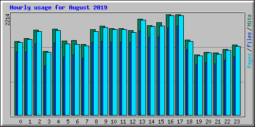 Hourly usage for August 2019