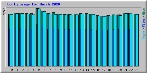 Hourly usage for March 2020