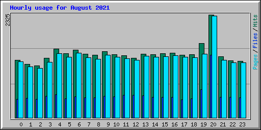 Hourly usage for August 2021