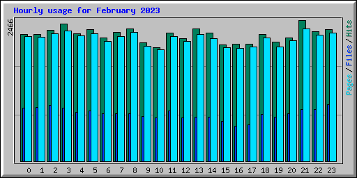 Hourly usage for February 2023