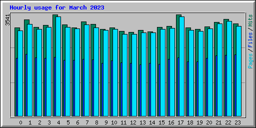 Hourly usage for March 2023