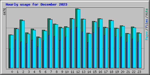 Hourly usage for December 2023